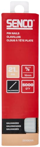 SENCO ZX10EAA 5/8" 21 Gauge Pin Nails, Galvanized Finish 5,000 Count Pack