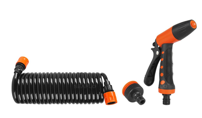SEAFLO 20' Hosecoil Washdown System for RV, Boat, Garden Water Pump