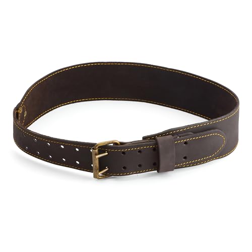 OX 3 Inch Leather Tool Belt - Thick Carpenter Belt For Pouches - XL 3" Belt (XL)