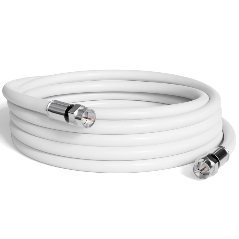 THE CIMPLE CO 35 FT Solid Copper Coaxial Cable - RG6 Coax with Connectors, F81/RF - Digital Coax for Audio/Video, Cable TV, Antenna, Internet, & Satellite - White, 35 Feet (10 Meters)