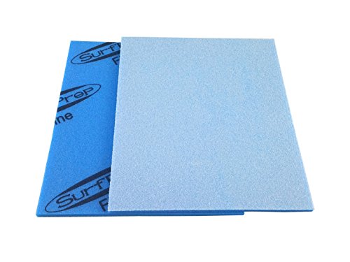 5-1/2 x 4-1/4 x 3/16 Inch Sanding Sponges, Fine 220-280 Grit Sponge Sanding Pads with Aluminum Oxide Side, 10 Pack Flexible Contour Sand Sponge for Wood, Auto Paint, Plastics & Metal Sander 220 Grit