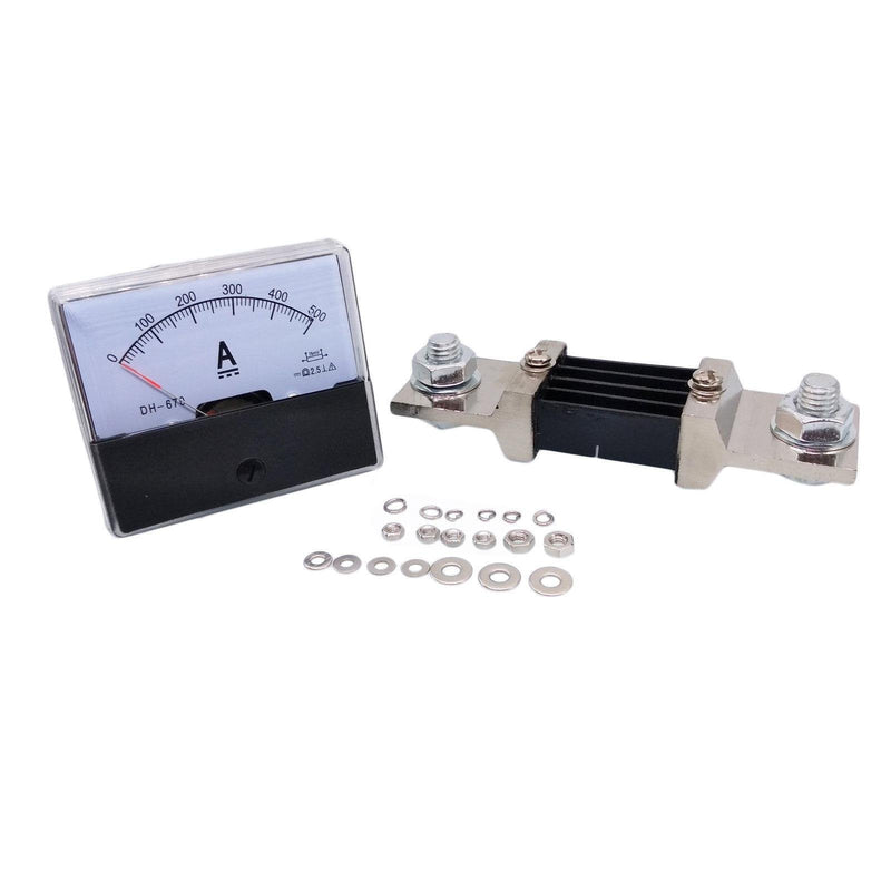 Analog Panel AMP Current Ammeter Meter Gauge DH-670 0-500A DC and Shunt