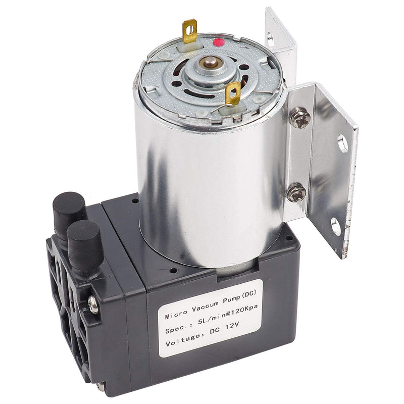 Mini Vacuum Pump, DC 12V 5L/min 120kpa Negative Pressure Suction Pumping with Holder 500mA - 65kpa