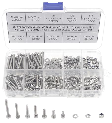 M3 304 Stainless Steel Knurled Hex Socket Cap Screw Nut Washer Kit M3