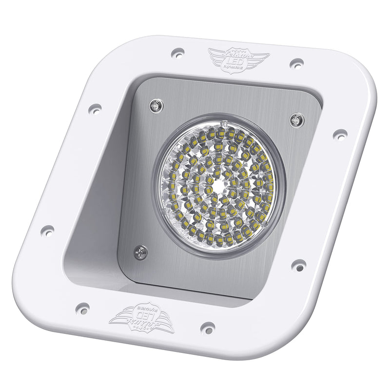 Leisure LED RV Exterior Flood Porch Utility Light - White 12v 1100 Lumen Lighting Fixture Replacement Lighting for Weekend Warrior RVs, Trailers, Campers, 5th Wheels (White)