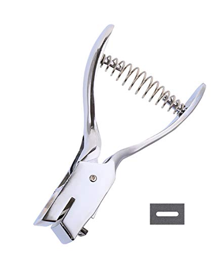 Metal Silver Hand-held Slot Hole Punch Pliers for PVC Cards Badge Photo ID Cards 15x3mm