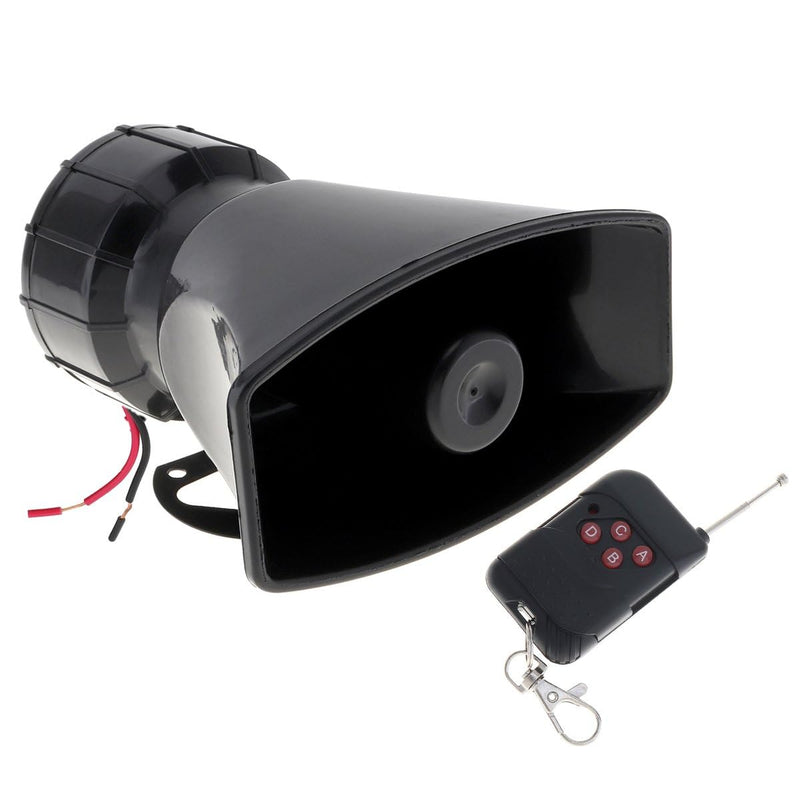 7 Tone Sound Loud Car Siren Vehicle Horn Hooter/Ambulance/Siren/Traffic Sound with Black Remote Controller 12V 100W (1PC Remote Controller)