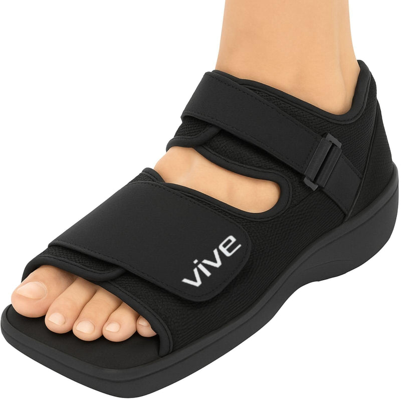 Vive Post Op Shoe - Lightweight Medical Walking Boot with Adjustable Strap - Orthopedic Recovery Cast Shoe for Post Surgery, Fractured Foot, Injured Toes, Stress Fracture, Sprains - Left or Right Foot X-Small