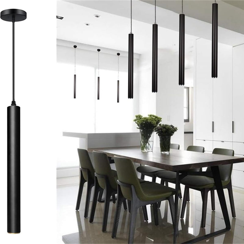 110v 12W Dia 5CM L40CM Tube LED Modern Pendant Lights Spot Light for Island Dining Living Room Bar Counter Shop Ceiling Kitchen Lights Hanging lamp Downlight Light fixtures Black 3000K