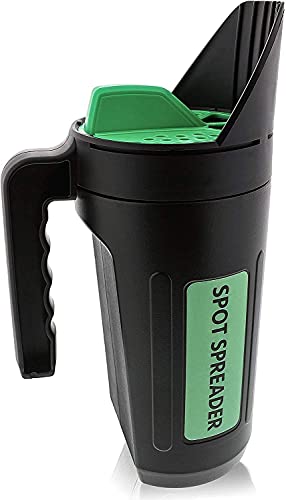 Hand Spreader Shaker for Seed, Salt, De-Icer, Ice Melt, Earth Food and Fertilizer - Multiple Opening Sizes for Any Need - Up to 80 Oz Plant Seed