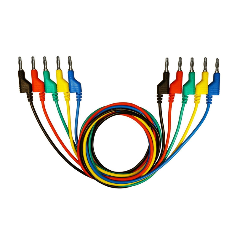 Test Lead Banana Plug Male Stackable to Banana Plug [39"] (Black/Red/Green/Blue/Yellow) Black/Red/Green/Blue/Yellow