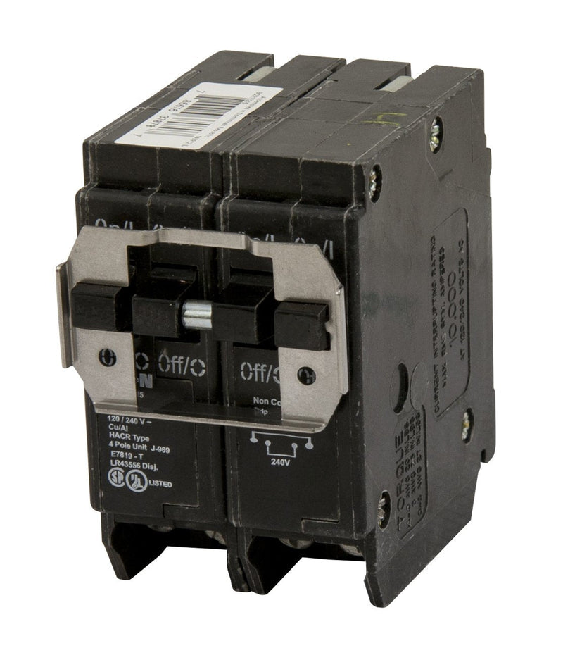Eaton BQC250250 Breaker, 50/50A, 1/2P, 120/240V, 10 kAIC, CTL Quad, BR Series