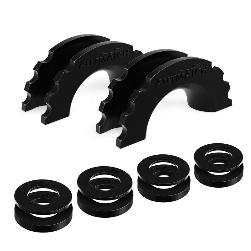 AUTMATCH D Ring Shackle Isolators Washers Kit - 2 Rubber Shackle Isolators with 8 Washers, Fits 3/4 Shackles Protect and Prevents Rattling - Shackle Cover Black 3/4 Shackle Isolator & Washer
