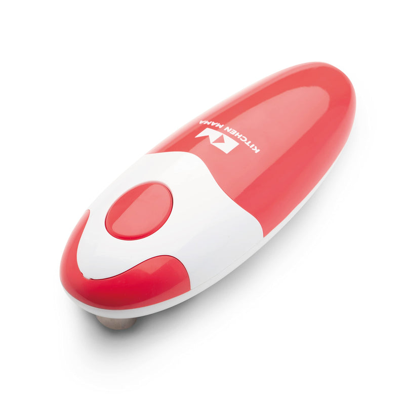 Kitchen Mama Auto Electric Can Opener: Open Your Cans with A Simple Press of Button - Automatic, Hands Free, Smooth Edge, Battery Operated, YES YOU CAN (Red) Red