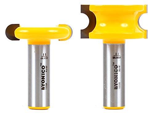 YONICO 13203 3/8-Inch Bead 2 Bit Canoe Joint Router Bit Set 1/2-Inch Shank 3/8" Bead - 1/2" Shank