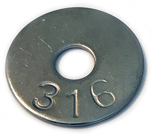 1/4 x 1" Fender Washers Type 316 Stainless Steel (Pack of 100) Marine Bolt Supply