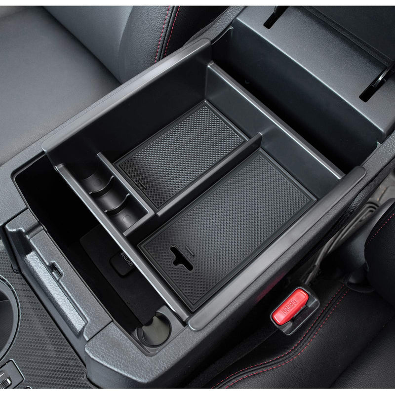 JDMCAR Center Console Organizer Compatible with Toyota 4Runner Accessories 2010-2024 and Kia Telluride (2020-2024), Insert ABS Black Materials Tray, Armrest Box Secondary Storage