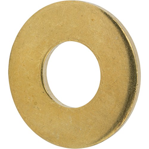 3/8" Solid Brass Flat Washers, Commercial Standard, Grade 360, Plain Finish, Quantity 50 3/8" (50 Pack)