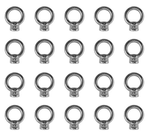 US STAINLESS 20 Pieces Stainless Steel 316 Lifting Eye Nut 5/16" UNC Marine Grade Nut Pitch of 18