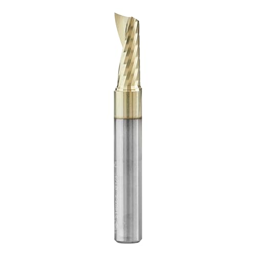 Amana Tool CNC Solid Carbide Spiral O Flute Up-Cut, Aluminum Cutting Router Bit, ZrN Coated, 51402-Z, 1/4 D x 5/8 CH x 1/4 SHK x 2 Inch L 1/4 inch diameter x 2 inch length