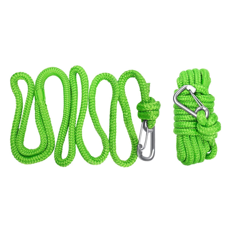 Green Floating Polypropylene Dock line Provide The Stainless Snap Hook and Incredible 12" Spliced Eye to let You Easy and Fast to go