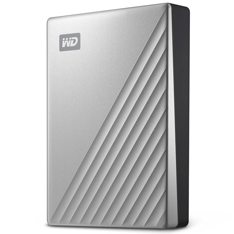 WD 2TB My Passport Ultra, Silver, Portable External Hard Drive, backup software with defense against ransomware, and password protection, USB-C and USB 3.1 - WDBC3C0020BSL-WESN PC