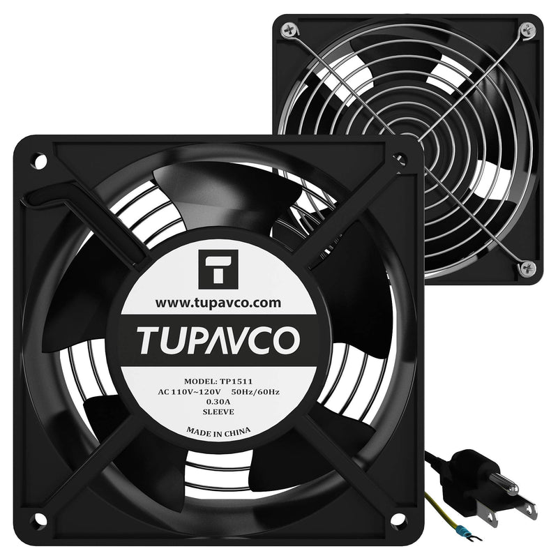 Network Cabinet Fan (2pc Kit) Pair of 120mm 4in Fans 110V AC -Tupavco TP1511