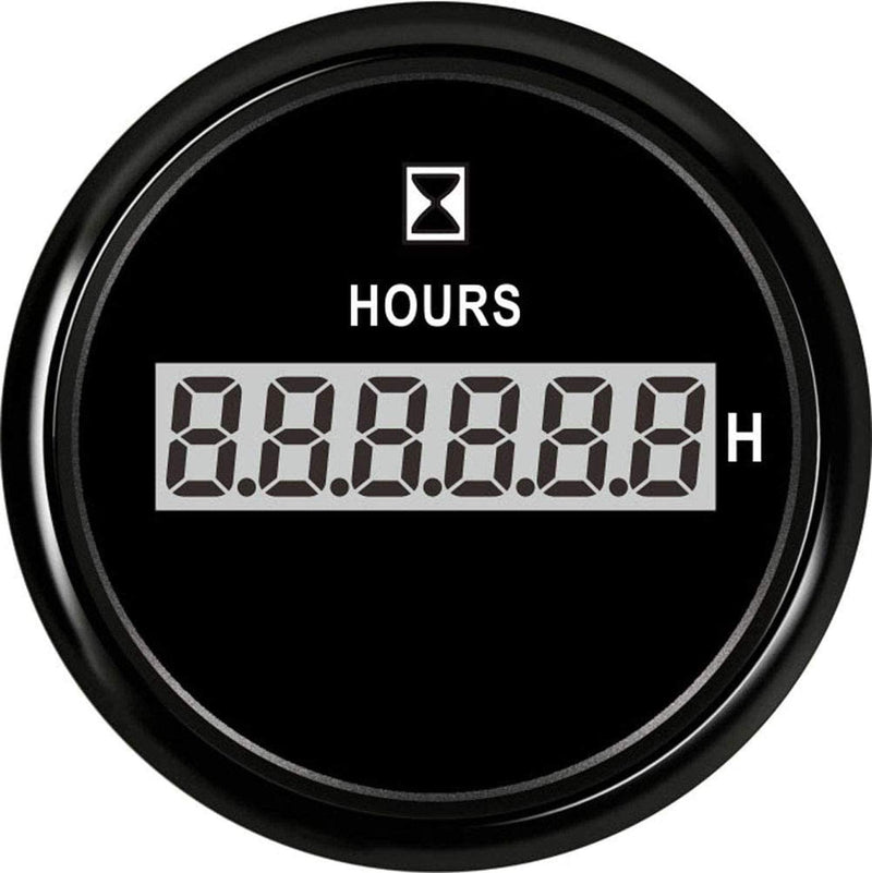 Samdo 52MM Waterproof 2" Hour Meter Hour Gauge 9-32V with Backlight for Marine Boat Black