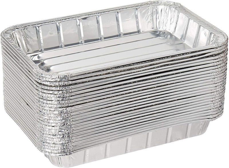 DCS Deals Pack of Disposable Aluminum Foil Toaster Oven Pans-Mini Broiler Pans | BPA Free | Perfect for Small Cakes or Personal Quiche | Standard Size - 8 1/2" x 6" (25) 25