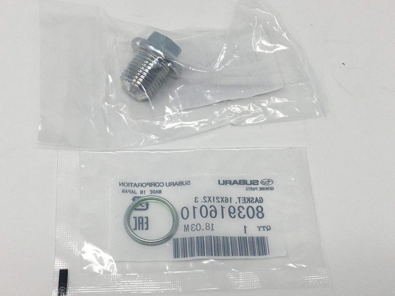 Subaru Oil Drain Plug & Crush Washer Gasket - 32195AA021 & 803916010 - Genuine OEM