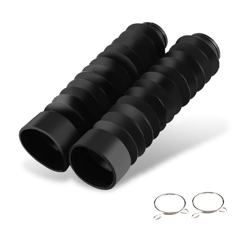 1 Pair Rubber Fork Cover Gaiters - Motorcycle Front Fork Cover Gaiters Boots Shock Damping Dust Cover 205 x 42mm (Black)