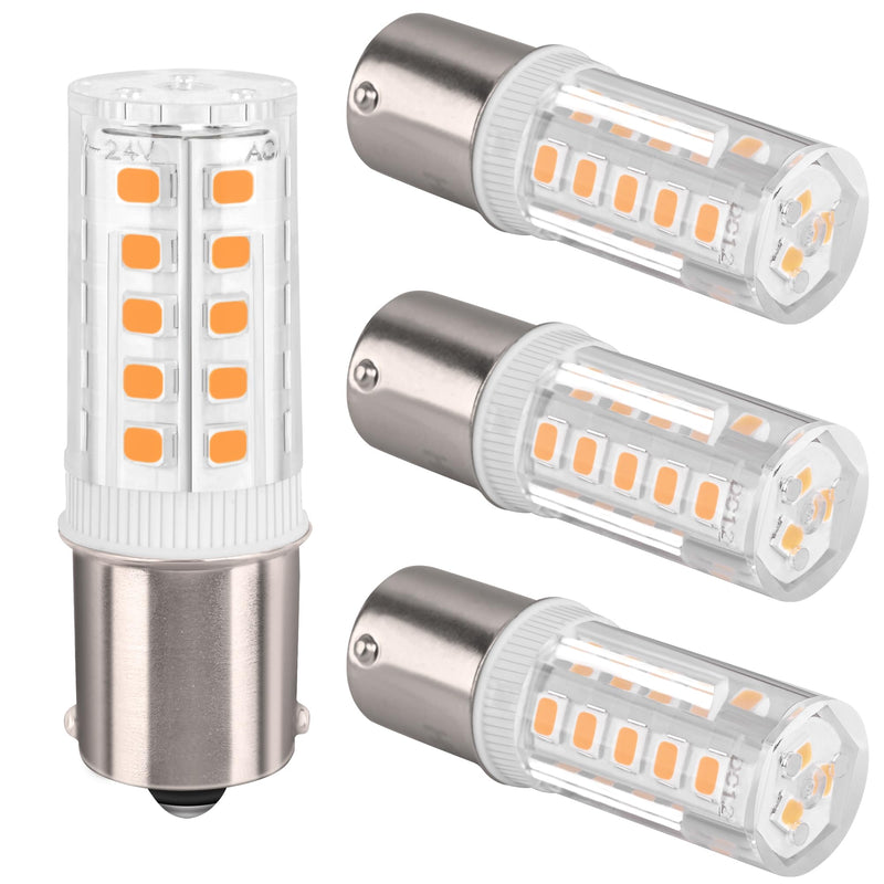4PCS BA15S LED bulb p21w 12V 24V, 1141 LED Bulb Bayonet Single Contact Base for RV Camper Trailer Boat Trunk Interior Lights, Warm White 3000K