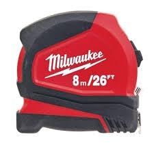 Milwaukee 4932459596 8m/26ft Pro Compact Tape Measure, Red