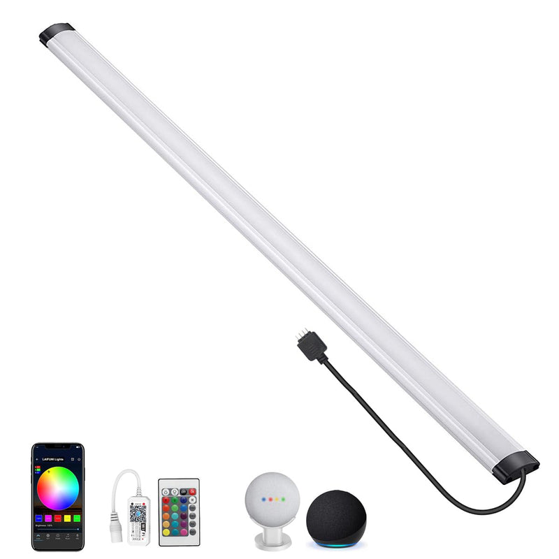 Under Cabinet Lighting Kit, Dimmable Under Counter Lights, RF Remote 20 Inch LED Light Bar, Remote Linkable RGB Lights Work with Alexa, Smart Lamps for Kitchen, Desk, Workbench, Shelf (1 Pack) 1 Pack Kit