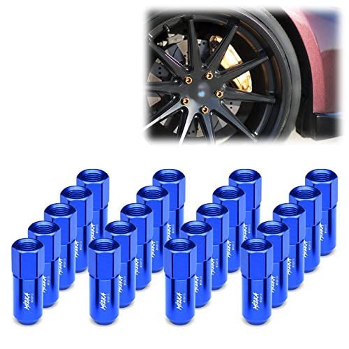 Blue 20 PCS M12x1.5 Lug Nuts 60mm Extended Tuner Aluminum Wheels Rims Cap WN02 BLUE