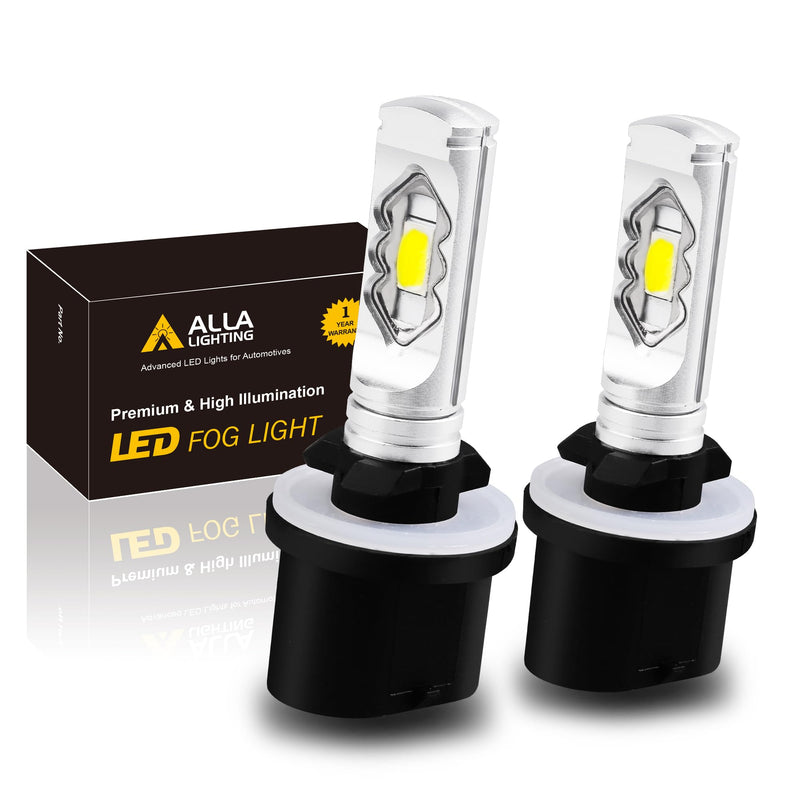 Alla Lighting 3800lm 899 880 LED Fog Light Bulbs, Super Bright PG13 Base 884 885 887 893 H27 H32, ETI 56-SMD (6000K Xenon White) 6000K Xenon White