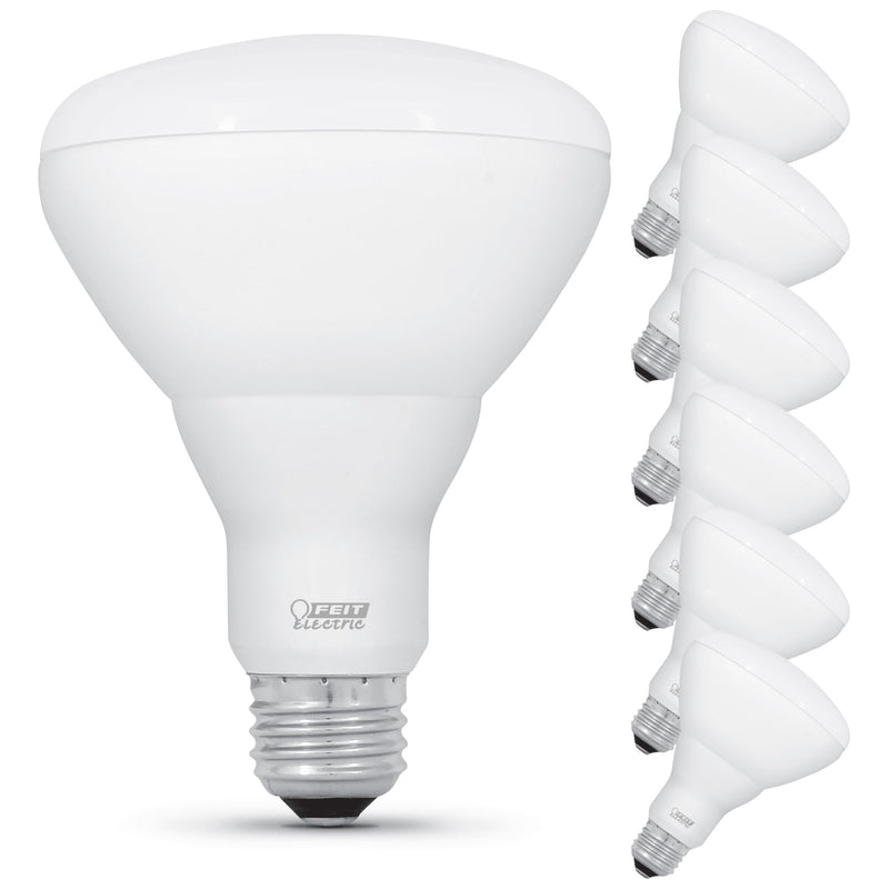 Feit Electric BR30 LED Light Bulb, 65W Equivalent, Dimmable, 650 Lumens, E26 Standard Base, 2700K Soft White, 90 CRI, Recessed Can Light Bulbs, 22-Year Lifetime, BR30DM/927CA/6, 6 Pack