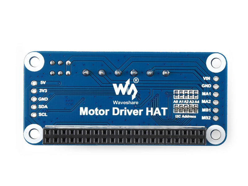 Waveshare Motor Driver HAT for Raspberry Pi Zero/Zero W/Zero WH/2B/3B/3B+ via I2C Interface Driving Two DC Motors