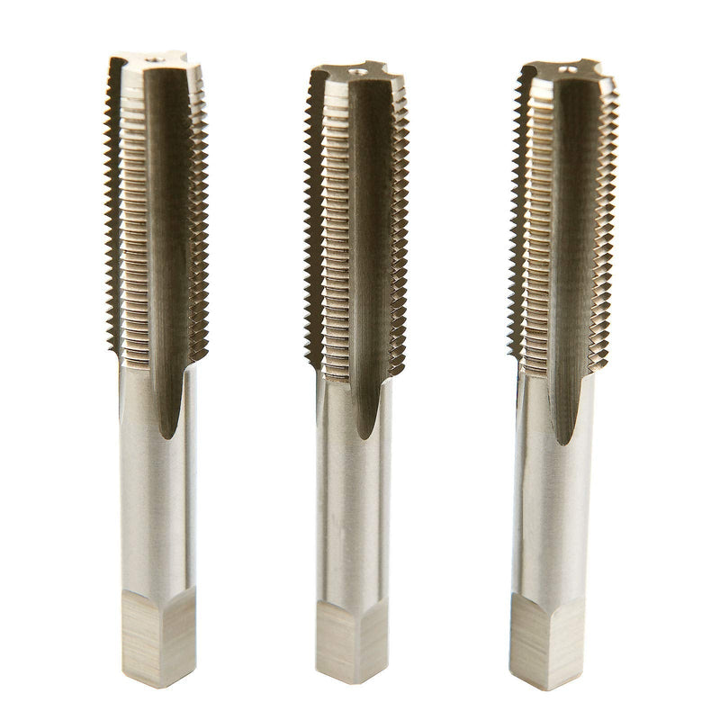 MaxTool 9/16-12 Hand Threading Tap Sets Including Taper+Plug+Bottom High Speed Steel M2 Taps Set 12-TPI FULLY GROUND RIGHT HAND; HSF02W00R036