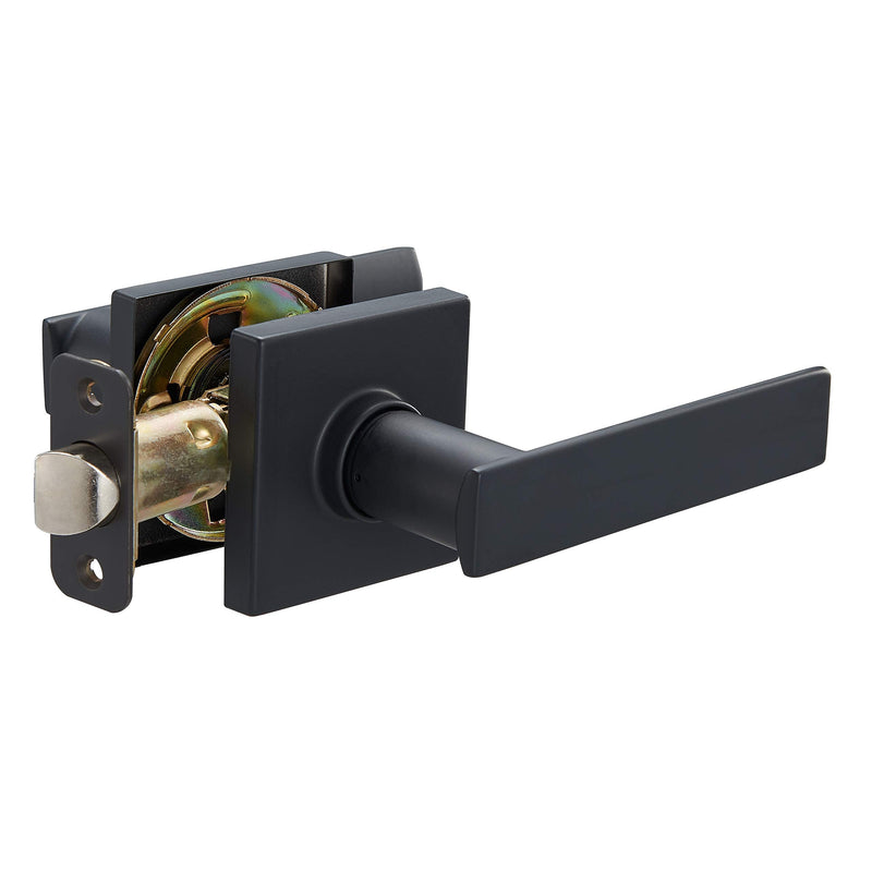 Amazon Basics Contemporary Stamford Passage Door Lever, Easy Installation, Matte Black, 1-Pack 1 Pack