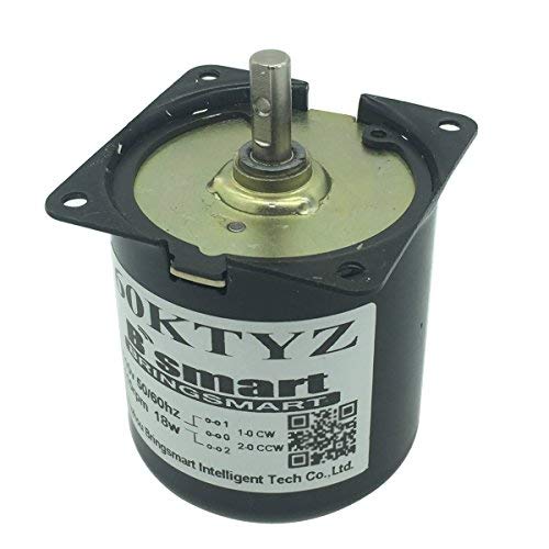 Bringsmart 60ktyz 15rpm Ac Motor Low Noise Gearbox Electric Motor Barbecue High Torque Low Speed 110V Synchronous AC Reduction Motor (110V 15rpm) 110V 15rpm