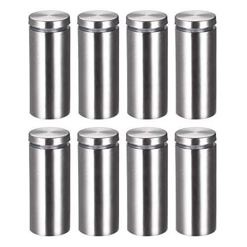 uxcell 1 Dia x 2-1/2"(25x62mm) Standoff Screws Wall Mount Sign Holders Acrylic Glass Nails 8pcs 25x62mm