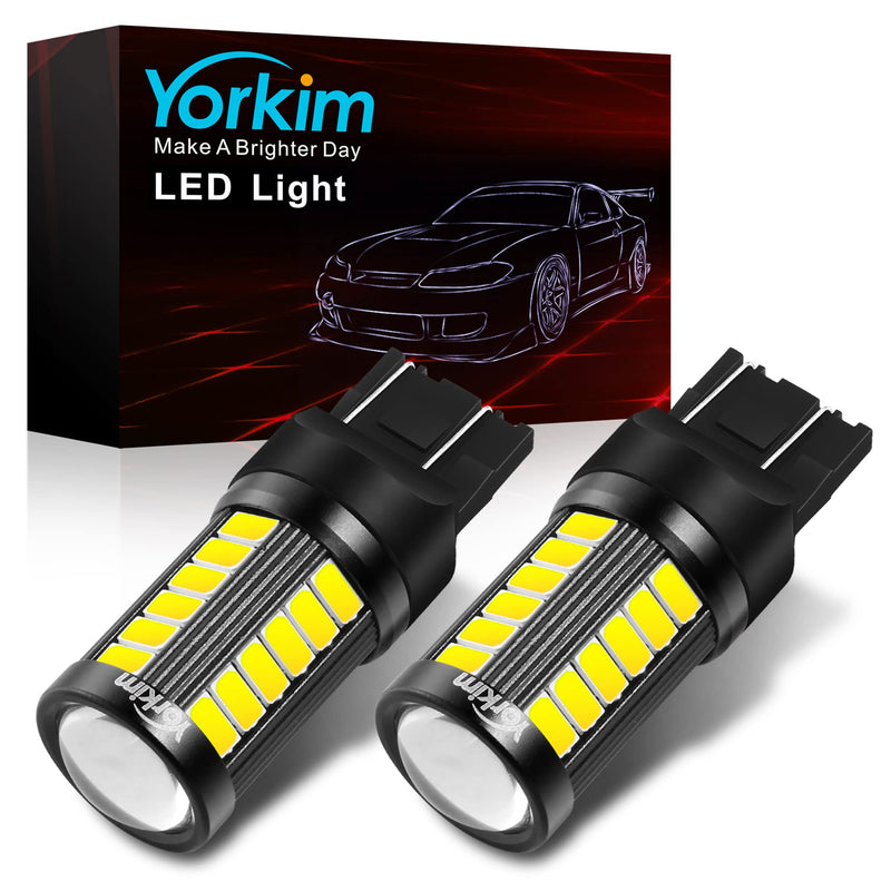 Yorkim 7440 Led Bulb Bright White Lights, T20 Led Bulb, 7443 7441 Led Bulbs, W21W Lights, 7444 Bulbs for reverse/backup/brake light - 5730 33 SMD pack of 2