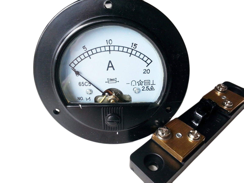 DC 0~20A Analog AMP Current Pointer Needle Panel Meter Ammeter and Shunt