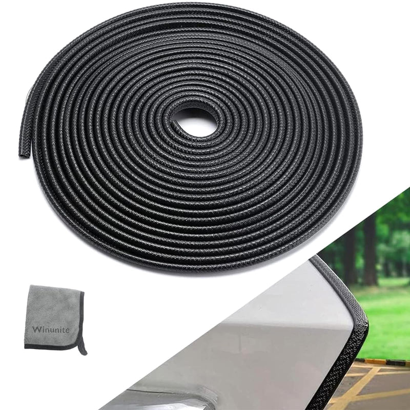 Winunite 16.4ft (5m) Car Door Edge Guards Black – Rubber, No Glue, U-Shaped, Built-in Metal Clips, Fits Most Vehicles, Fade-Resistant, Scratch- and Chip-Resistant – Reduces Dings in Parking Lots 16-2/5Ft