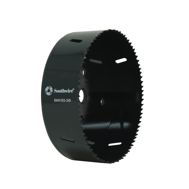 Southwire Bi-Metal Hole Saw - Delivers Fast Cuts & Long-Lasting Performance - Quick Attach Design - Hardened Mandrel - Easy Slug Ejection - 5-3/8-Inch Hole Saw One Size