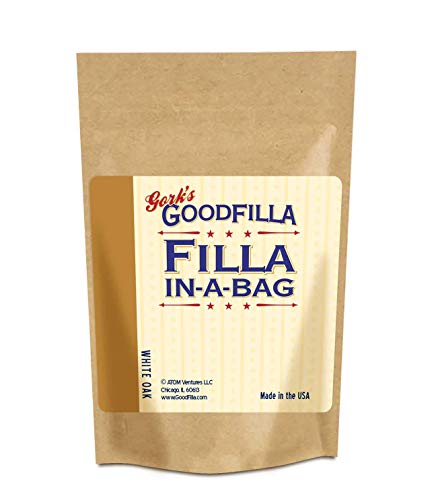 Wood & Grain Filler Powder - Innovative Formula - Filla-in-A-Bag - White Oak - 12 oz By Goodfilla | Repairs, Finishes & Patches | Paintable, Stainable, Sandable & Quick Drying | Zero Waste