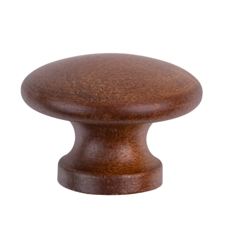 Walnut Wood Drawer Knob | Diameter: 1 1/4" | Wooden Handle for Antique Cabinet Door, Dresser Drawer, Desk | Furniture Reproduction Hardware | DK20-W (6) 6