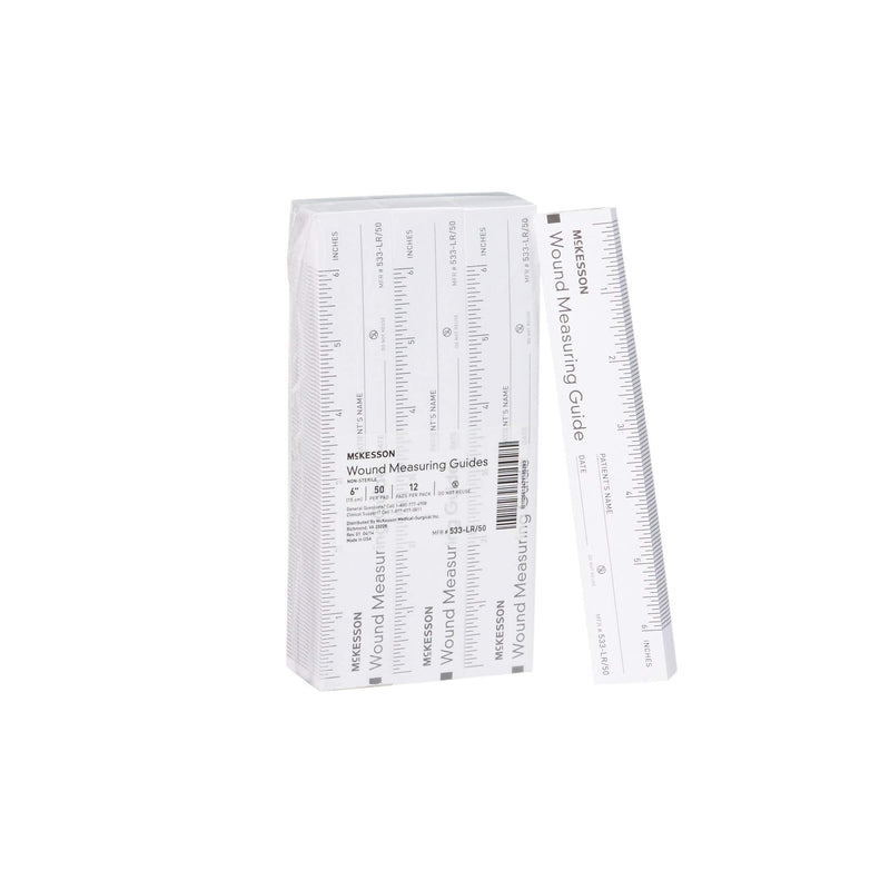 McKesson Wound Measuring Guide Ruler, Non-Sterile, Paper, 6 in, 50 Count, 12 Packs, 600 Total