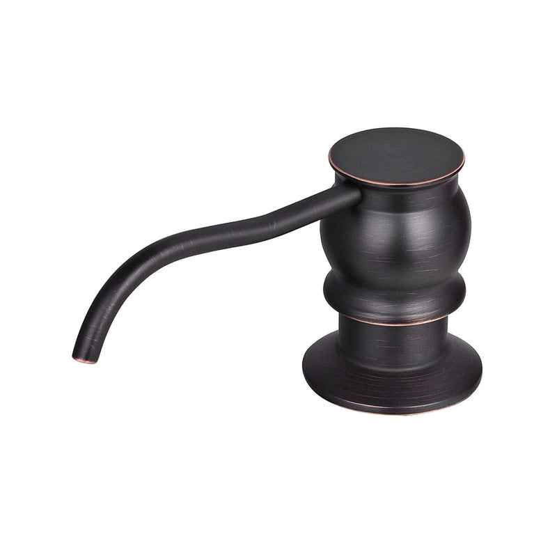 Samodra Kitchen Sink Soap/Lotion Dispenser, Brass Pump Head Oil Rubbed Bronze 12 OZ Bottle Built in Design Refill from The Top for Granite Thick Deck Installs Oil-rubbed Bronze 12oz Bottle